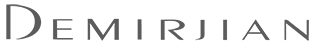 Demirjian website logo in grey.