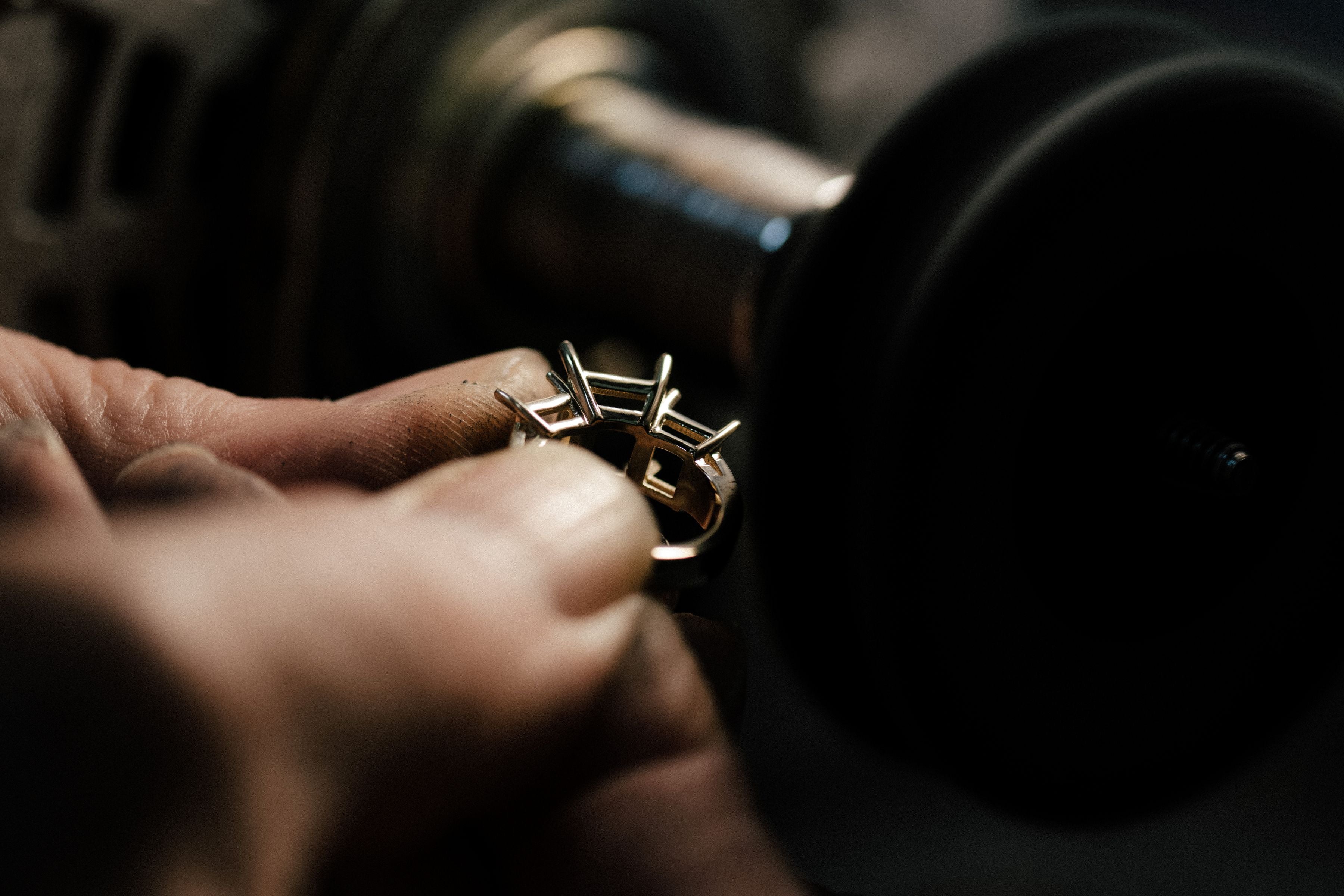 A unique, custom-designed ring by Demirjian, displaying intricate artistry and fine craftsmanship.